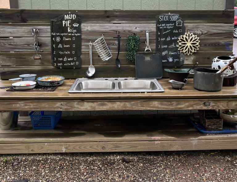 Weaver's outdoor mud kitchen