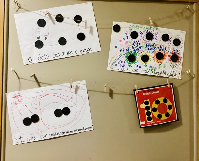 Image of what students made with 10 dots